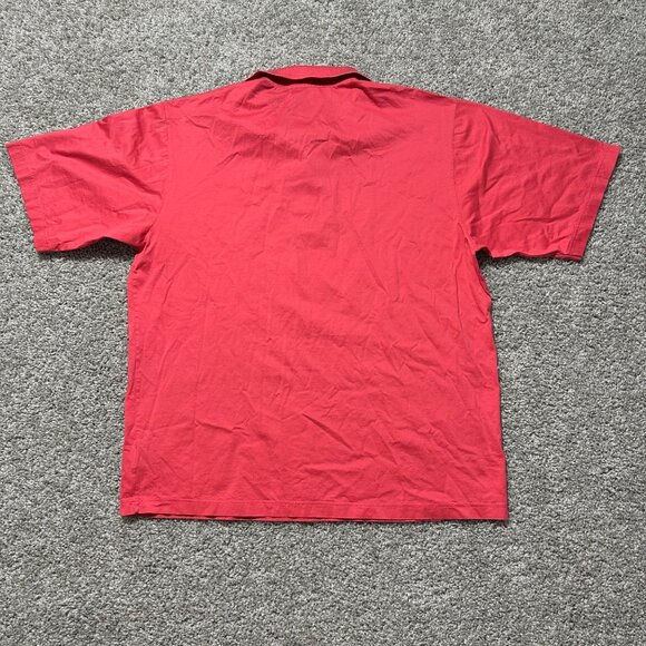 Masters Golf Polo Shirt Red Embroidered Logo Mens Size L Short Sleeve - Picture 5 of 8
